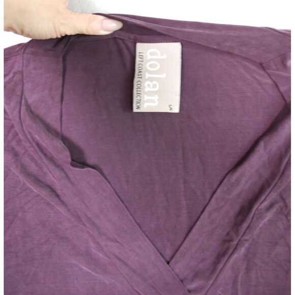 Anthropologie DOLAN Left Coast Plum Purple Long Sleeve V-Neck Dress Size S - Picture 3 of 6